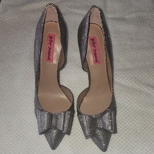 Betsey Johnson Glitter Bow Heels